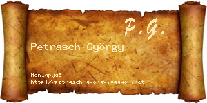 Petrasch György névjegykártya